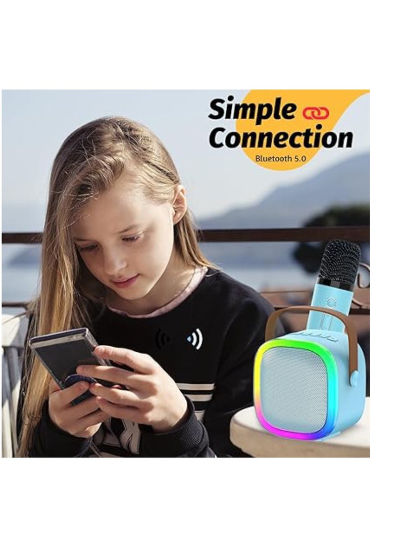 DIGI CORE Mini Karaoke Machine Portable Speaker Bluetooth Karaoke Speaker With Dual Wireless Mic For Kids And Adults Mini Wireless Speaker With Light For Indoor And Outdoor Party And Birthday Bluetooth Speaker  - Image 3