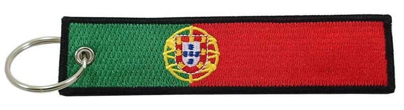 Luso Aviation Portugal Flag Key Chain, 100% Embroidered  - Image 1