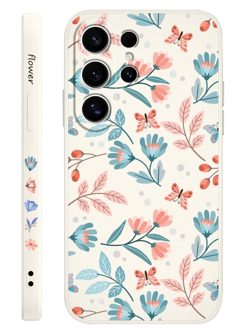 for Samsung Galaxy S25 Ultra Case, Creative Patterns Slim Non Slip Lightweight Phone Cover for Galaxy S25 Ultra 6.9 inch, Leaf White - Image 1