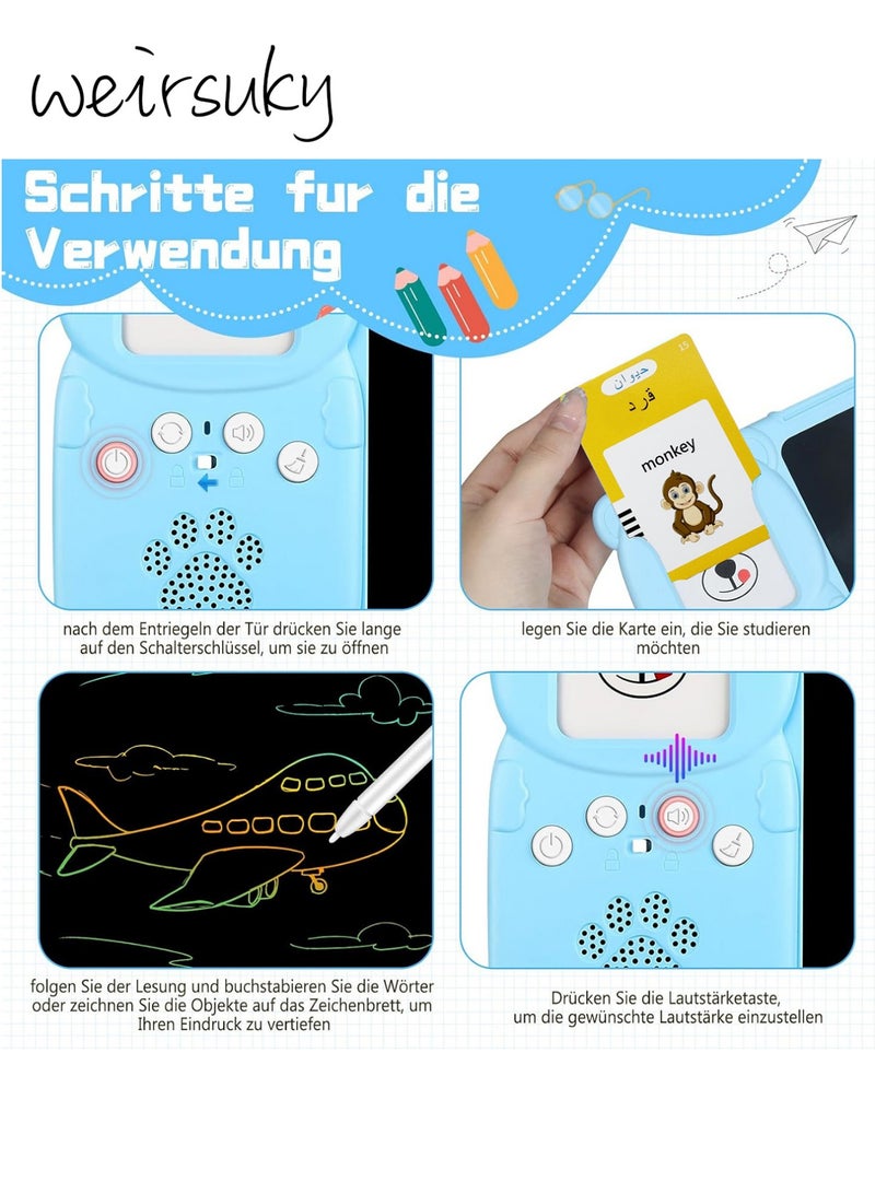 ويرسوكي ألعاب تعليمية باللغة العربية والإنجليزية، بطاقات تعليمية ناطقة، لوح كتابة للأولاد والبنات من سن 3 إلى 8 سنوات، 510 كلمات، بطاقات تعليمية ناطقة للأطفال، علاج النطق، ألعاب التوحد للأطفال المصابين بالتوحد، ألعاب مونتيسوري، هدايا عيد ميلاد للأطفال - Image 3