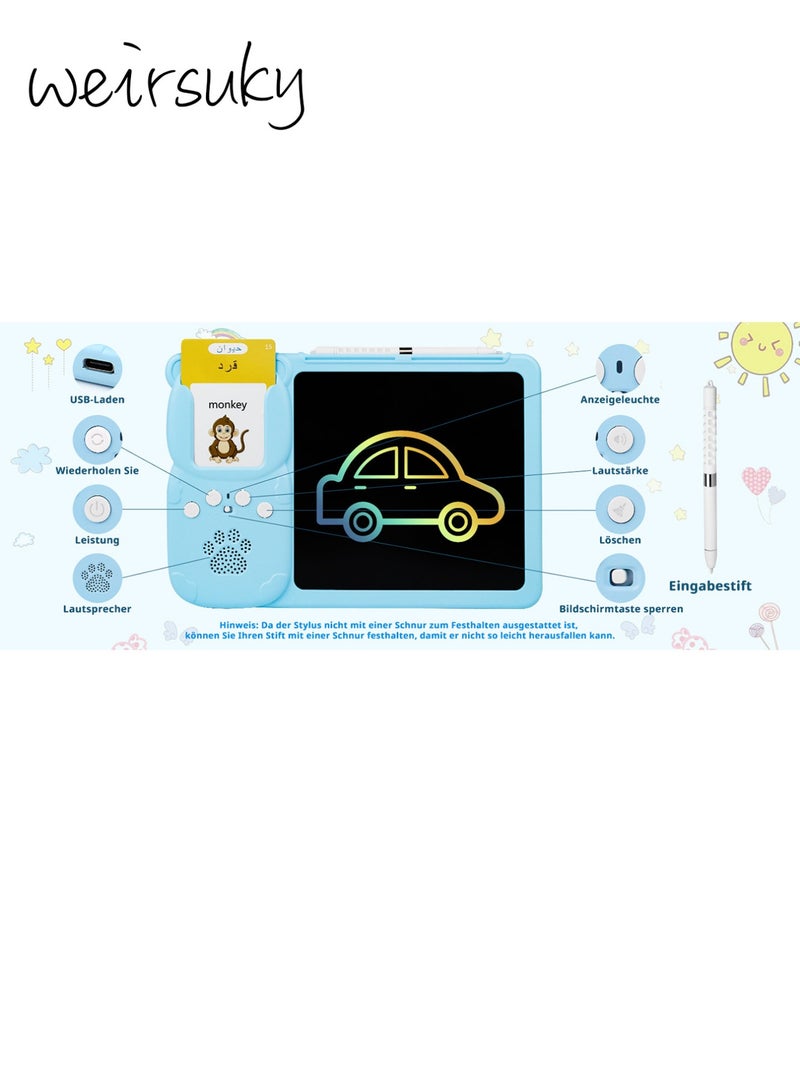 ويرسوكي ألعاب تعليمية باللغة العربية والإنجليزية، بطاقات تعليمية ناطقة، لوح كتابة للأولاد والبنات من سن 3 إلى 8 سنوات، 510 كلمات، بطاقات تعليمية ناطقة للأطفال، علاج النطق، ألعاب التوحد للأطفال المصابين بالتوحد، ألعاب مونتيسوري، هدايا عيد ميلاد للأطفال - Image 5