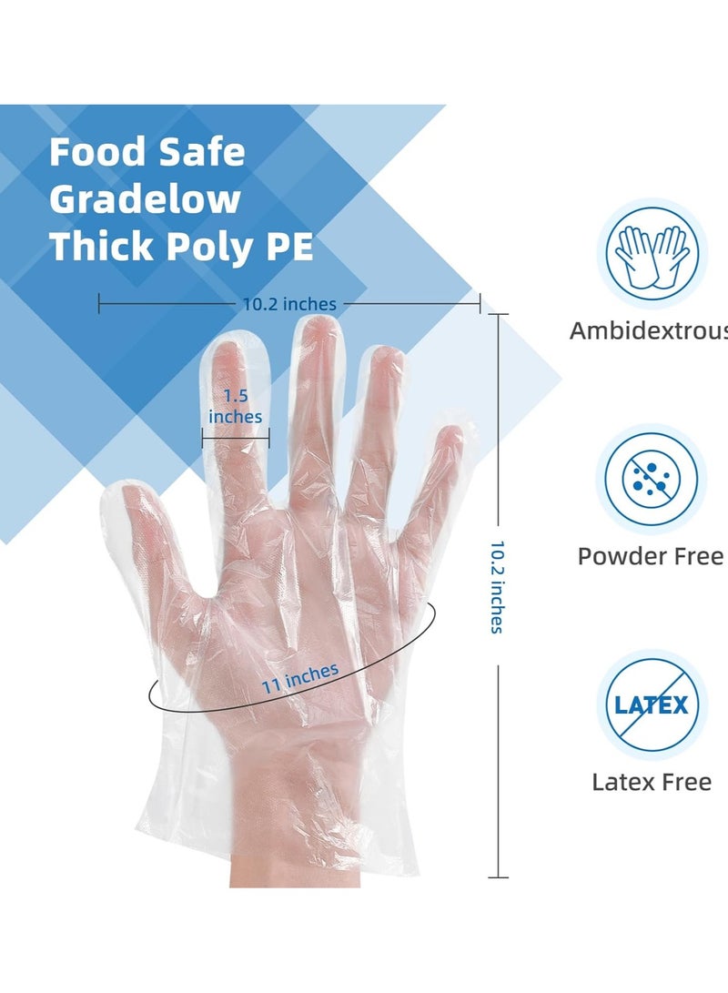 Disposable Food Preparation Gloves Food Safe Plastic Disposable Gloves Food Handling Clear One Size Fits Most - Image 2