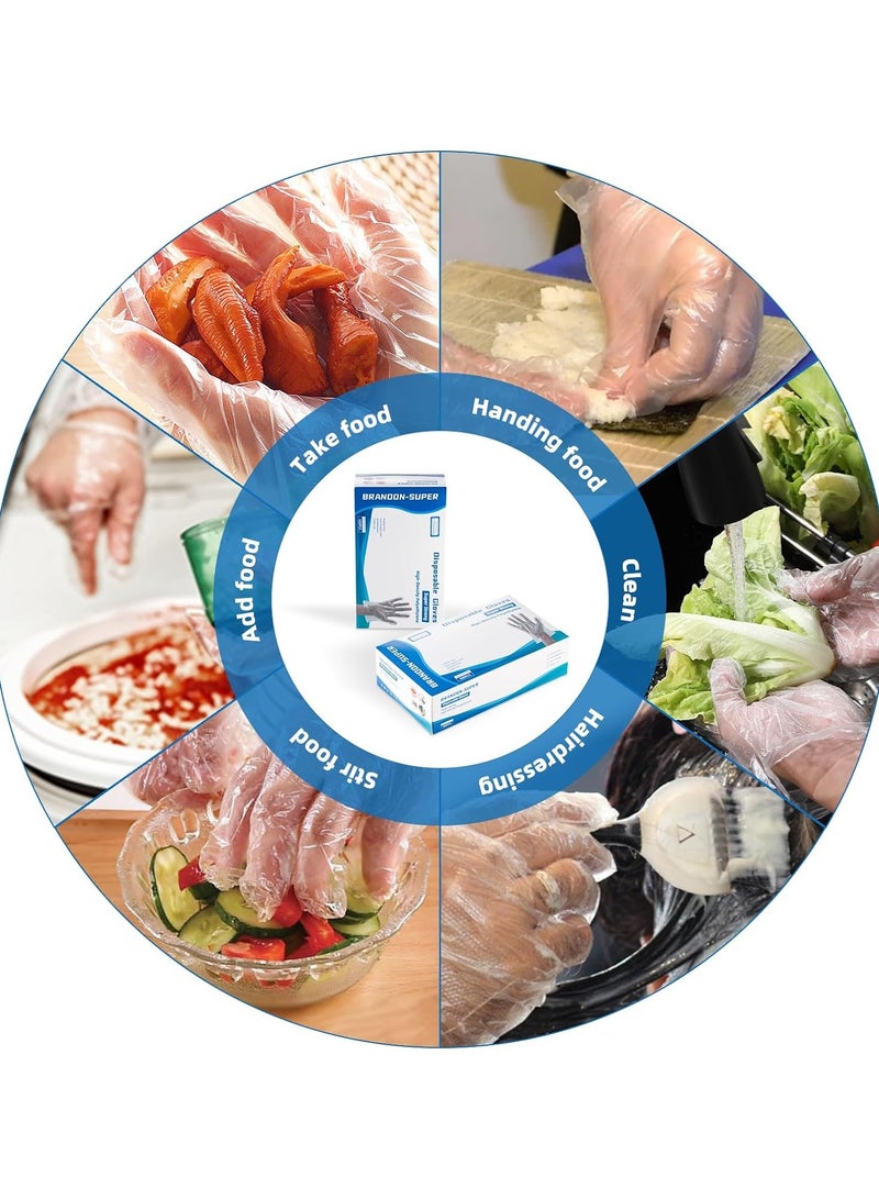 Disposable Food Preparation Gloves Food Safe Plastic Disposable Gloves Food Handling Clear One Size Fits Most - Image 5