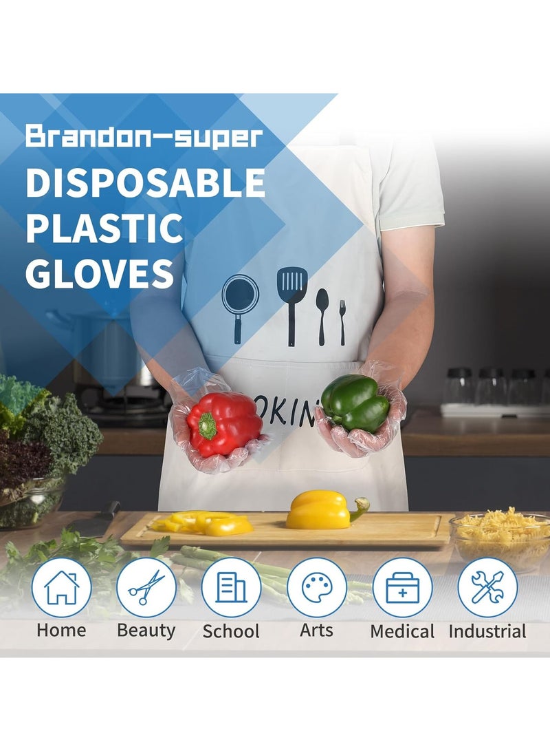 Disposable Food Preparation Gloves Food Safe Plastic Disposable Gloves Food Handling Clear One Size Fits Most - Image 3