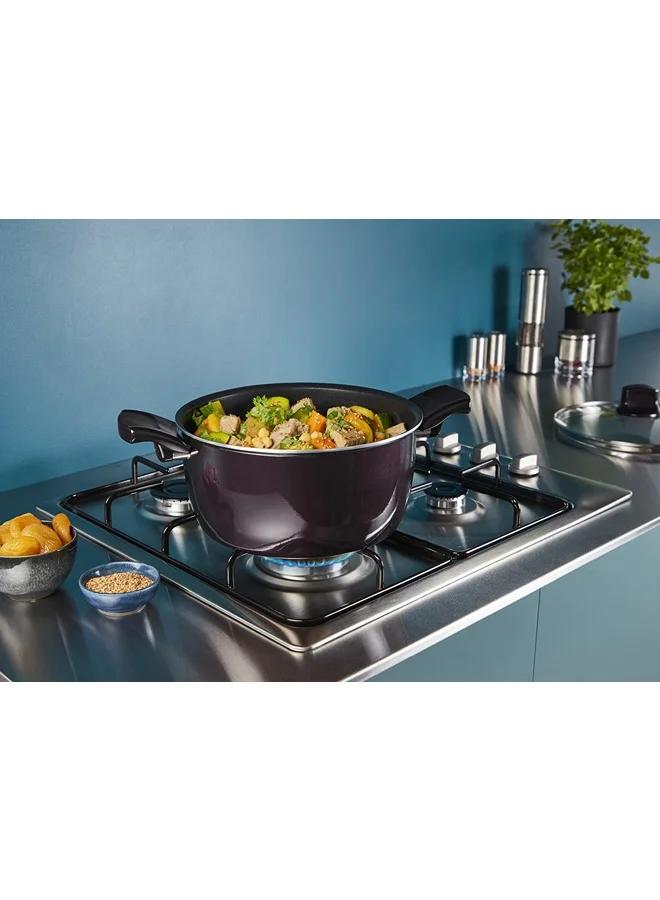 Tefal G6 Resist Intense 30 cm Casserole With Stainless Steel Lid Red Aluminium D5225483