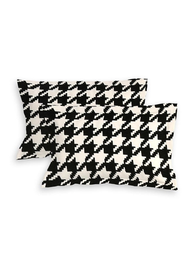 RD TREND® Presents Luxurious Supersoft Cotton Feel 210 Tc (100x108 Inch) bedsheet for Double Bed King Size with 2 Pillow Covers Size 18x28 Inch Color- White Black Pattern-Floral - Image 3