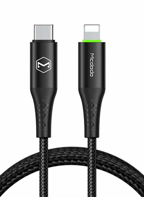 Fast Charging CA-736 Type-C to Lightning Cable, 36W PD with Auto Pause and Smart Recharge Every 2 Hours, Premium Zinc Alloy Design and Nylon Braided Wire, LED Indicator + Overcharge Protection + Fast Data Transfer, Safe and Durable Performance with Up to 3A Current