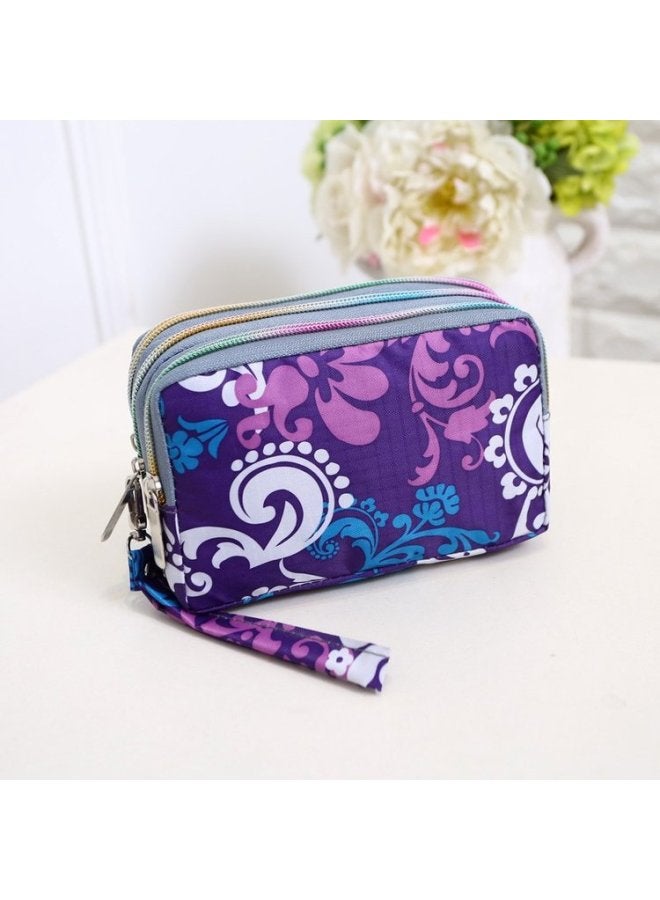 2021 Nylon Cloth Women's Clutch Bag Creative Printed Women's Wallet Instagram Popular Zipper Small Bag-Color:Shallow Coffee-Rabbit Bird  - Image 2