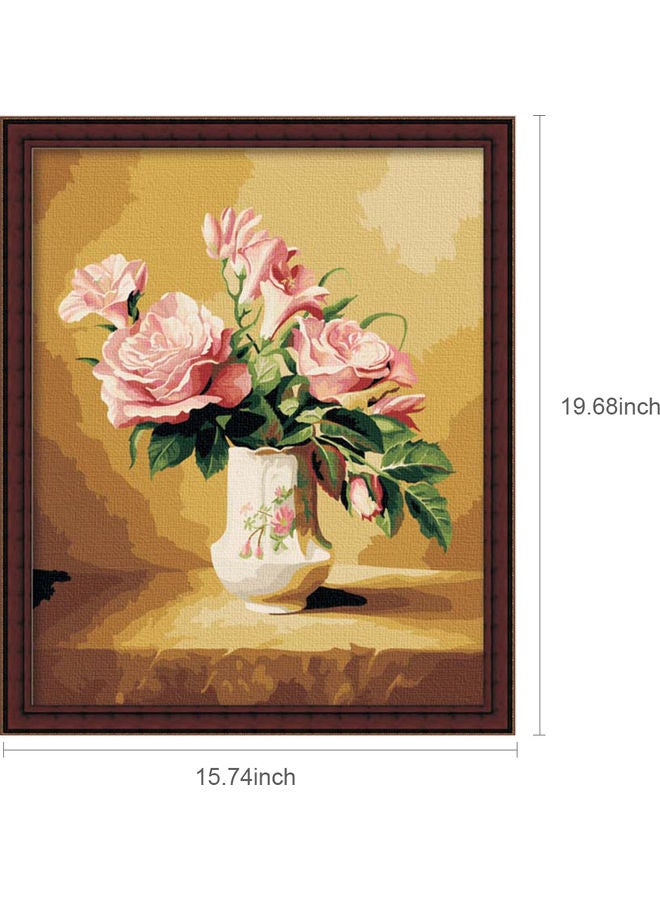 NIBEMINENT Beautiful Flower Pattern DIY Paint By Number Oil Painting On Canvas Kit Multicolour - Image 2