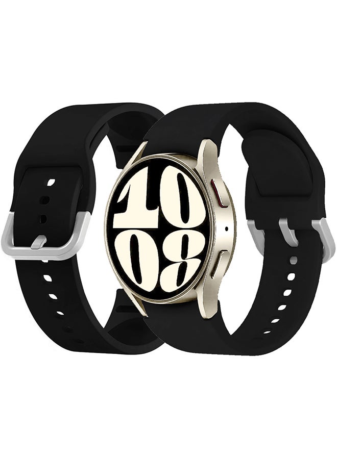 CATANES Samsung Galaxy Watch 6/6 Classic 20mm Silicone Band Flexible and Durable Replacement Sport Strap Black - Image 1