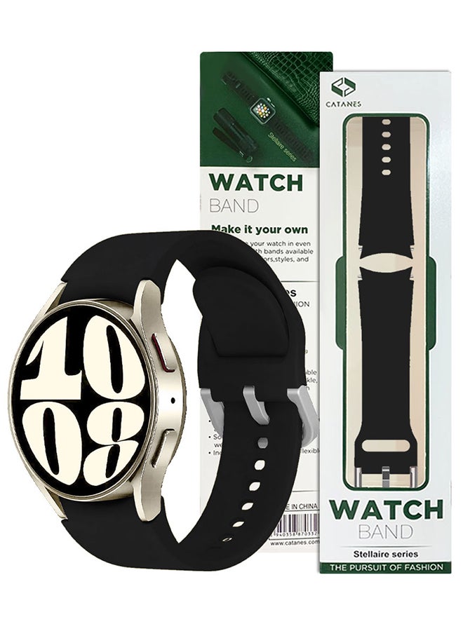 CATANES Samsung Galaxy Watch 6/6 Classic 20mm Silicone Band Flexible and Durable Replacement Sport Strap Black - Image 4