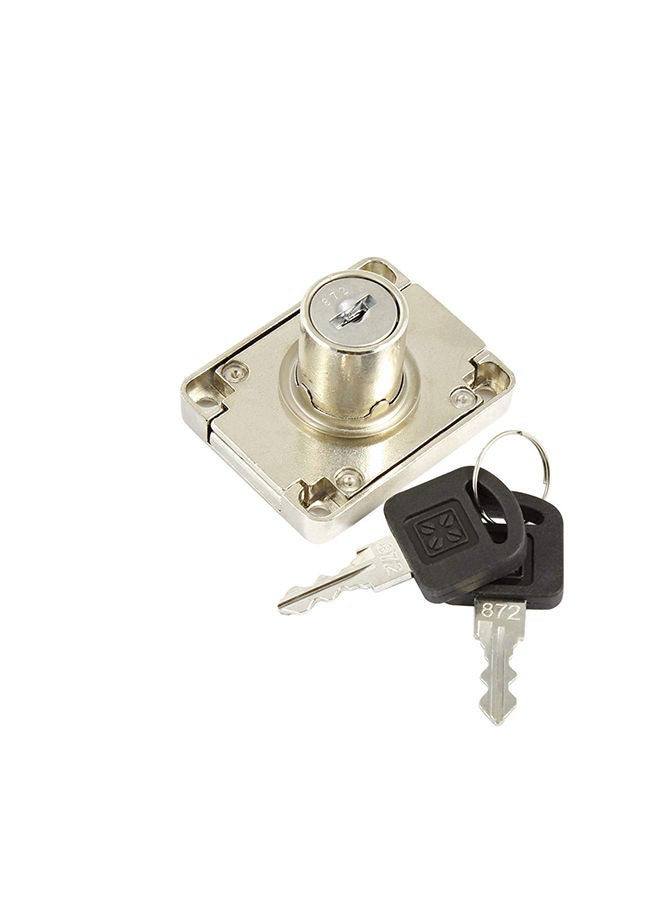 Drawer Lock | Chrome Plated | Steel | Silver | 22 mm
