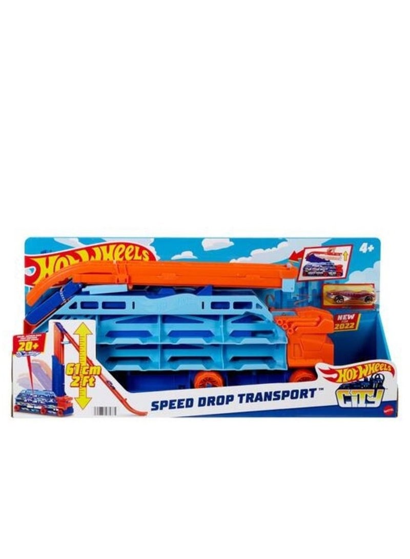 Hot Wheels City Speed Drop Transport Hauler  - Image 1