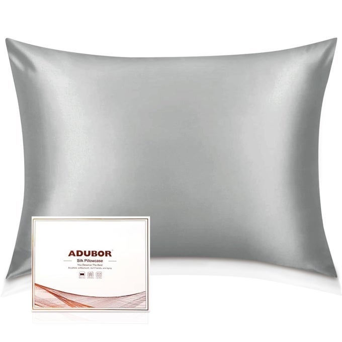 SILK PILLOWCASE MULBERRY SILK PILLOW CASE 23 MOMME 6A GRADE FIBERS 900 THREAD COUNT SILK PILLOW CASES FOR HAIR AND SKIN HEALTH WITH HIDDEN ZIPPER STANDARD 2026 DARK GRAY 1PC