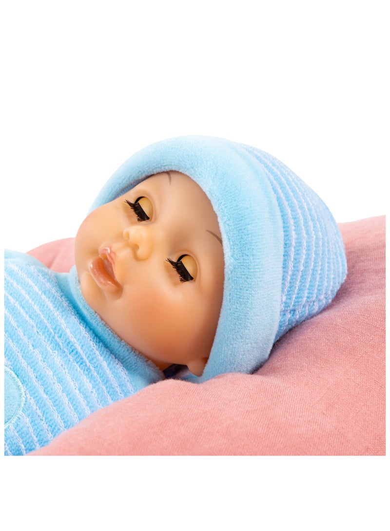 Bayer Design 92802AU My First Baby doll, soft body, with closing eyes, blue, 11 inch - Image 4