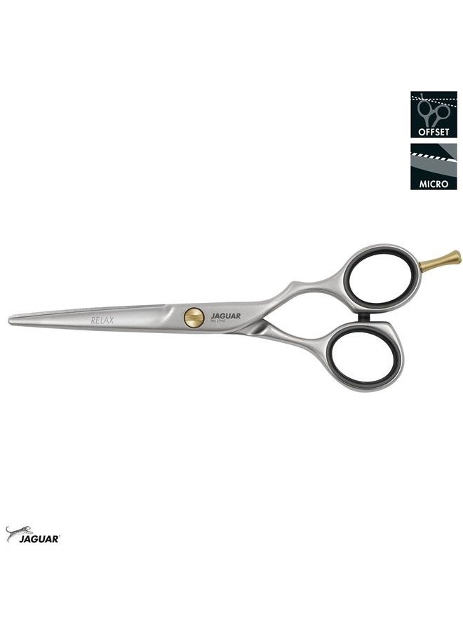 Jaguar Shears Pre Style Relax 6.0 Inch Offset Design Professional Ergonomic Steel Hair Cutting & Trimming Scissors for Salon Stylists, Beauticians, and Barbers - pzsku/Z842FE57ED12E64ECD355Z/45/_/1684217252/65000266-7fbd-434d-b6ef-836b06d948ef