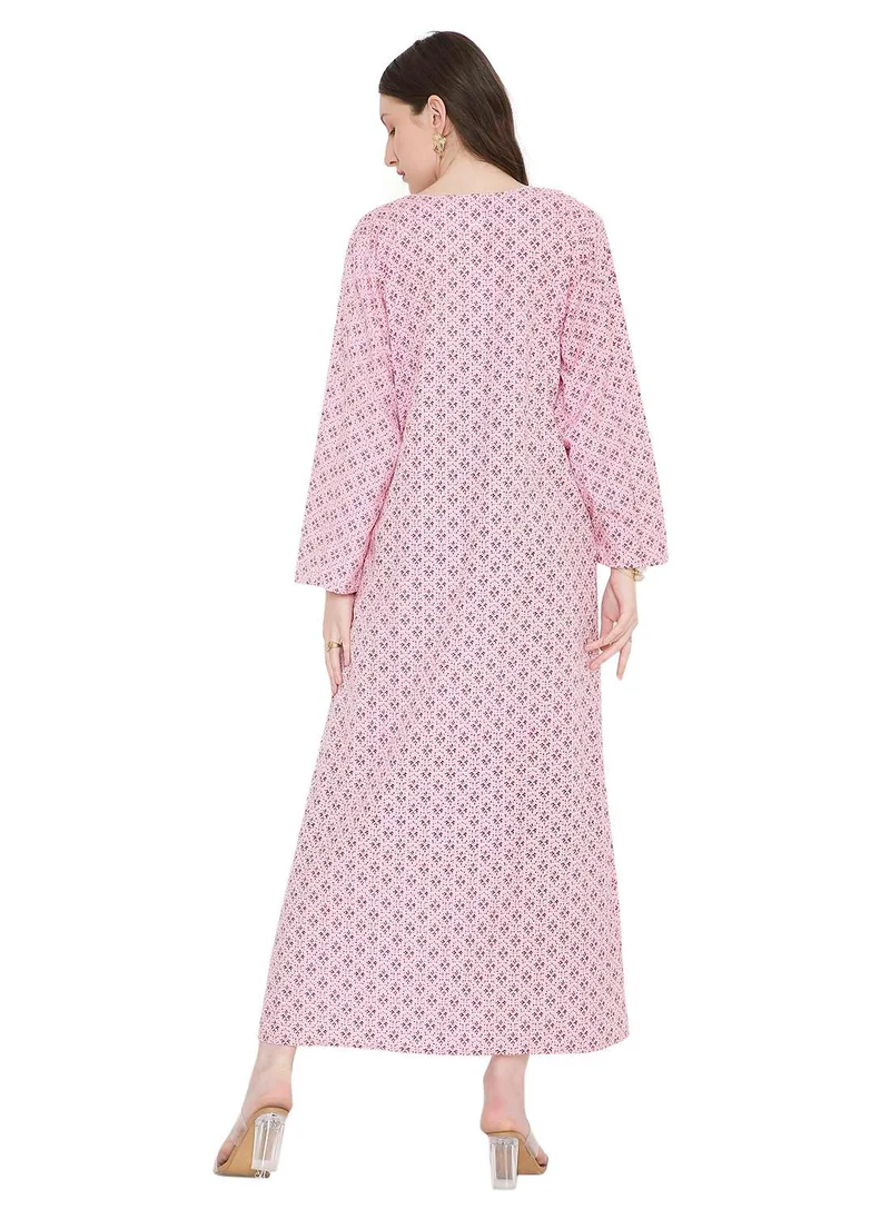 HANA & SARA unique thread embroidery with long sleeves modest arabic kaftan jalabiya dress