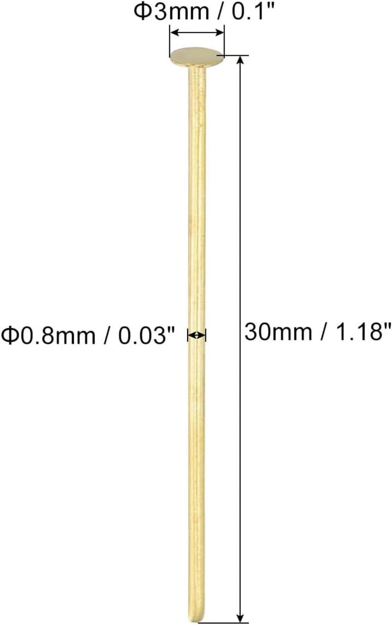ZYAMY 300pcs Chandelier Connector Clip Pins, 3 x 30mm L Chandelier Replacement Prism Copper Pins for Fastening Suncatcher Crystals Parts, Gold - Image 2