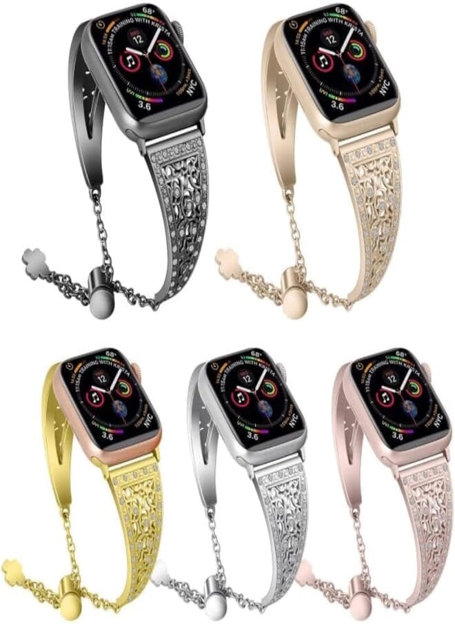 Izone - IZONE Apple Watch Stainless Steel Matte Strap for Apple Watch Series 2,3,4,5,6,7,8,9,Ultra (42mm/44mm/45mm/49mm, Gold) - Image 1