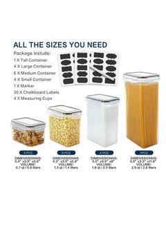 Premify Airtight Food Storage Containers | 14pcs Airtight Stackable Plastic Kitchen Containers & Storage Set With Labels & Marker | BPA Free Dishwasher, Microwave & Freezer Safe  - Image 2
