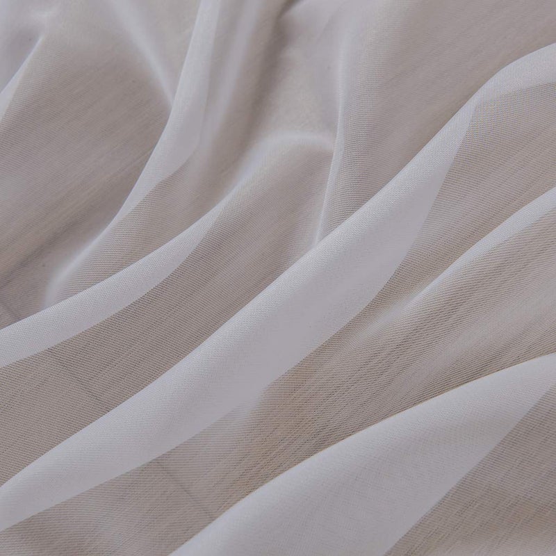 ZebraSmile 1 Panel Tab Top Sheer Voile Curtain Loop Drapery Treatment Voile Curtains for Living Room Devide Bedroom French Window White 102(H) X55(W) in - Image 2