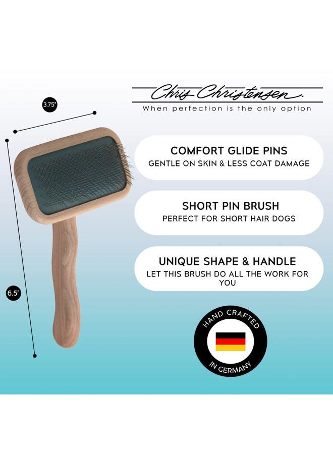 Chris Christensen - Mark II Slicker Brush, Groom Like a Professinal, Stainless Steel Pins, Lightweight Beech Wood Body, Ground and Polished Tips, Small - Image 1