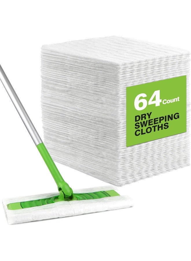 HOMEXCEL أقمشة تنظيف جافة من HOMEXCEL متوافقة مع ممسحة Swiffer - إعادة تعبئة قابلة للتخلص من الأقمشة للمسح والتنظيف، 64 قطعة - Image 1