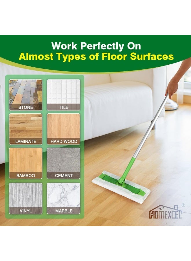 HOMEXCEL أقمشة تنظيف جافة من HOMEXCEL متوافقة مع ممسحة Swiffer - إعادة تعبئة قابلة للتخلص من الأقمشة للمسح والتنظيف، 64 قطعة - Image 5