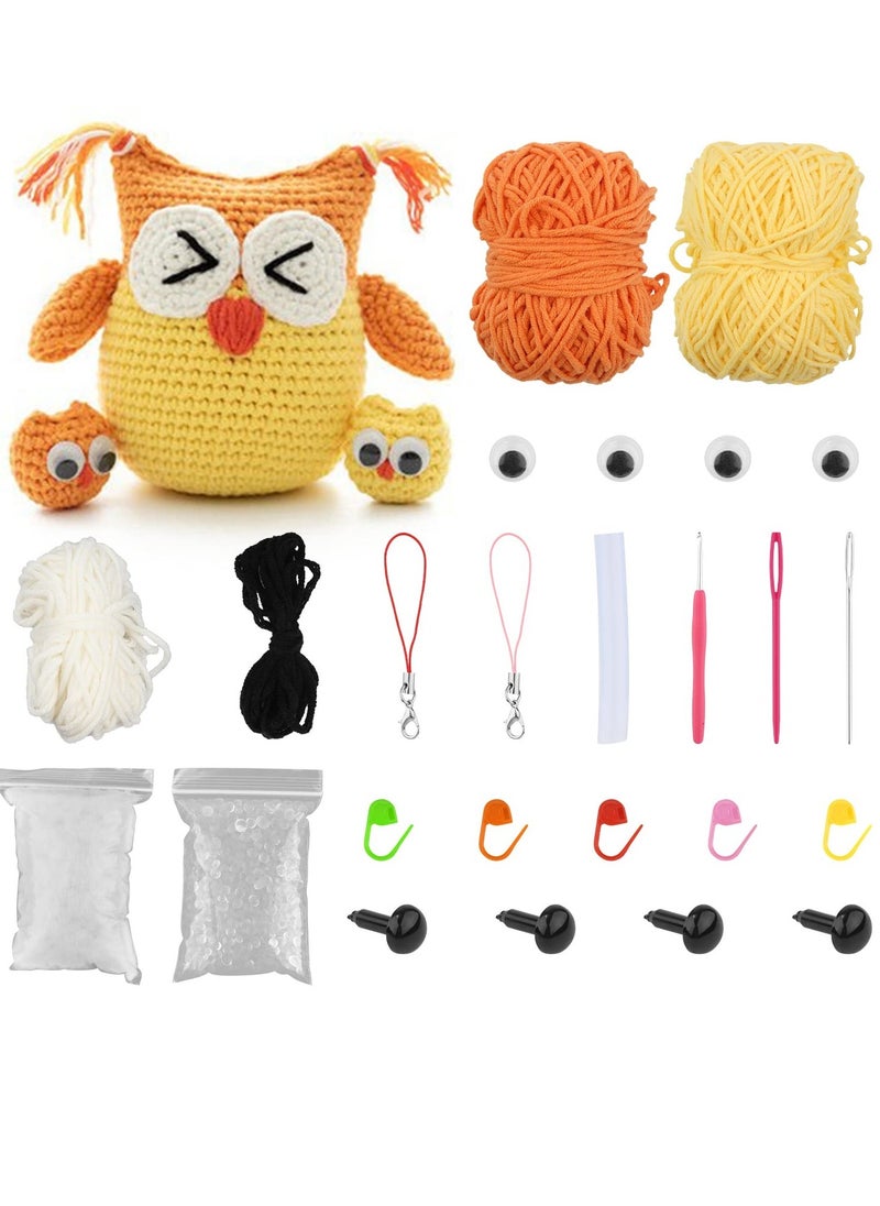 Excefore - DIY Crochet Kit for Beginners Create Adorable Crochet Owls Includes Yarn Hooks and Instructions - Image 1