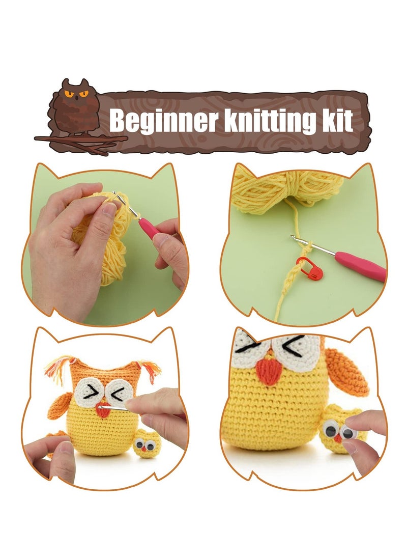 Excefore - DIY Crochet Kit for Beginners Create Adorable Crochet Owls Includes Yarn Hooks and Instructions - Image 1