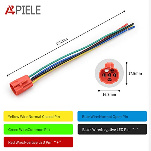 APIELE 16mm Momentary Black Push Button Switch On Off with 12V LED Angel Ring Head for 16mm 0.63" Mounting Hole with Wire Socket Plug Self-Reset (Blue/Black Shell) - Image 4