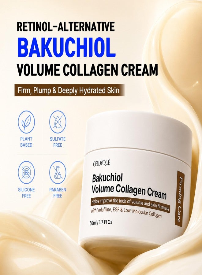 CELDYQUE Bakuchiol Volume Collagen Cream - Volufiline EGF & Low-Molecular Collagen Firming Plumping & Radiant-Looking Korean Skincare Anti Aging Face Moisturizer w/Snail Mucin Microneedling Friendly 1.7 Oz - Image 2