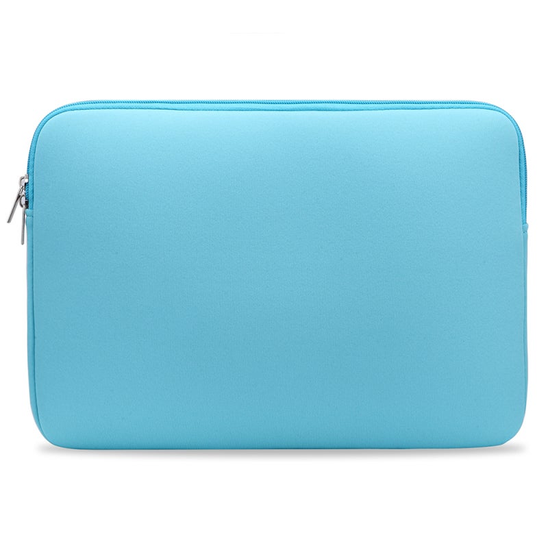 Laptop Sleeve: Blue Form-fitting Sleeve Bag - Slim Lightweight Ultrabook Sleeve with Shock-absorbent Ventilate Foam Lining Smooth Zipper for 11”/12”/13”/14”/15”/15.6”/17” Laptops Tablets Ultrabooks - Image 1