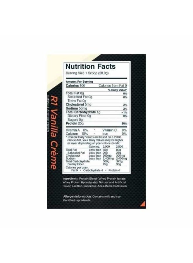 Rule 1 Proteins بروتين واي عزل R1 - مع 25 جرام بروتين و 6 جرام BCAA حصريًا من مصادر معزولة ومحللة لاستعادة الطاقة بعد التمرين (5 أرطال*، بسكويت وكريمة) - Image 4