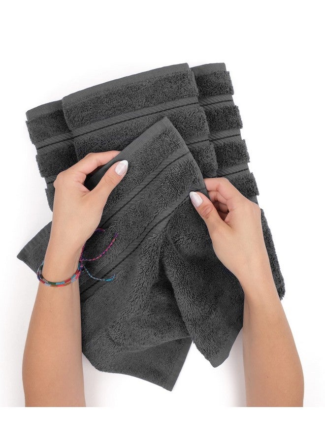 American Soft Linen American Soft Linen Luxury 4 Piece Bath Towel Set, 600 GSM 100% Cotton Turkish Bath Towels for Bathroom, 27x54 in Large Bathroom Shower Towels, Dark Gray  - Image 5