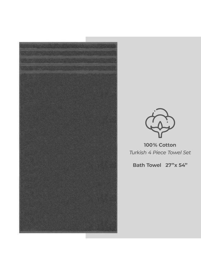 American Soft Linen American Soft Linen Luxury 4 Piece Bath Towel Set, 600 GSM 100% Cotton Turkish Bath Towels for Bathroom, 27x54 in Large Bathroom Shower Towels, Dark Gray  - Image 4