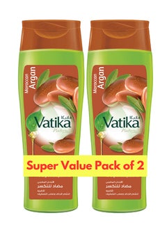 Vatika Naturals Vatika Naturals Moroccan Argan Anti-Breakage Shampoo  Pack of 2 x 400ml | Moisture Soft Hair | For Dry, Unmanageable Hair  - Image 1