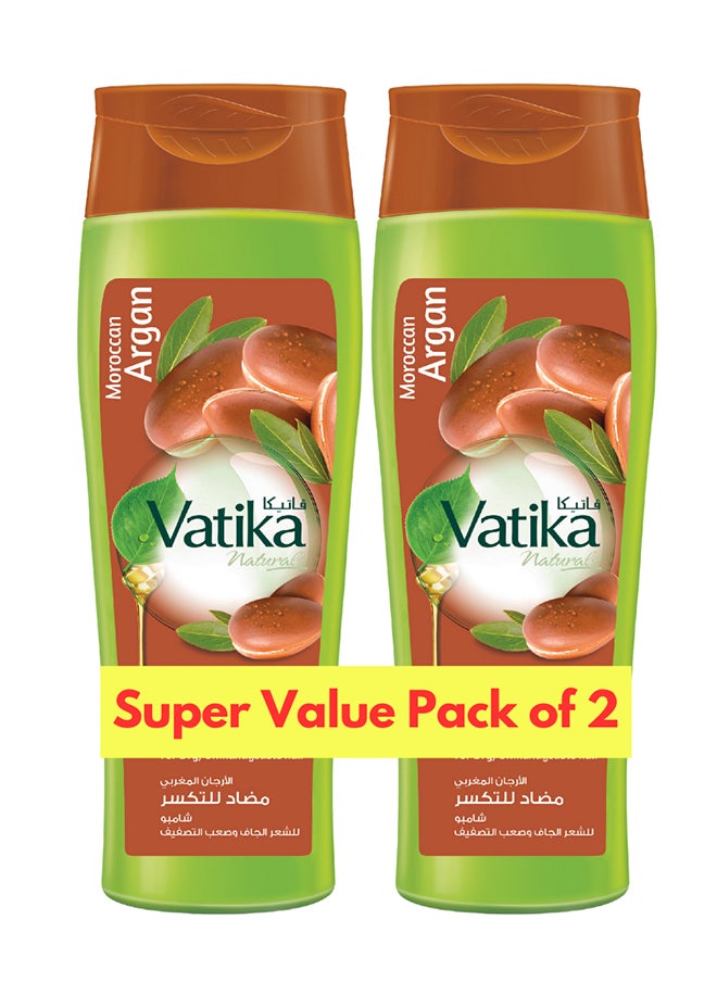 Vatika Naturals Vatika Naturals Moroccan Argan Anti-Breakage Shampoo  Pack of 2 x 400ml | Moisture Soft Hair | For Dry, Unmanageable Hair  - Image 1