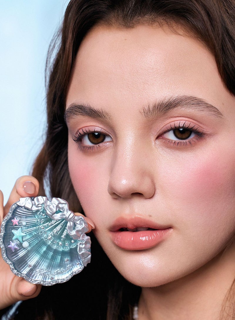 Flower Knows Shell's Jewel Silk Satin Blush – Long-Lasting Cheek u0026 Highlight Duo with Vitamin E - 03 Coral Seashell - Image 5