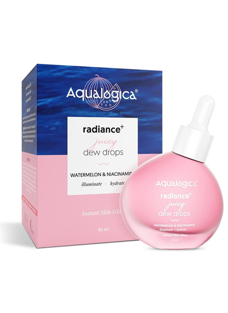 Aqualogica - Aqualogica Radiance Juicy Dew Drops Illuminating Face Serum With Watermelon and Niacinamide Serum for Glowing 30ml - Image 1