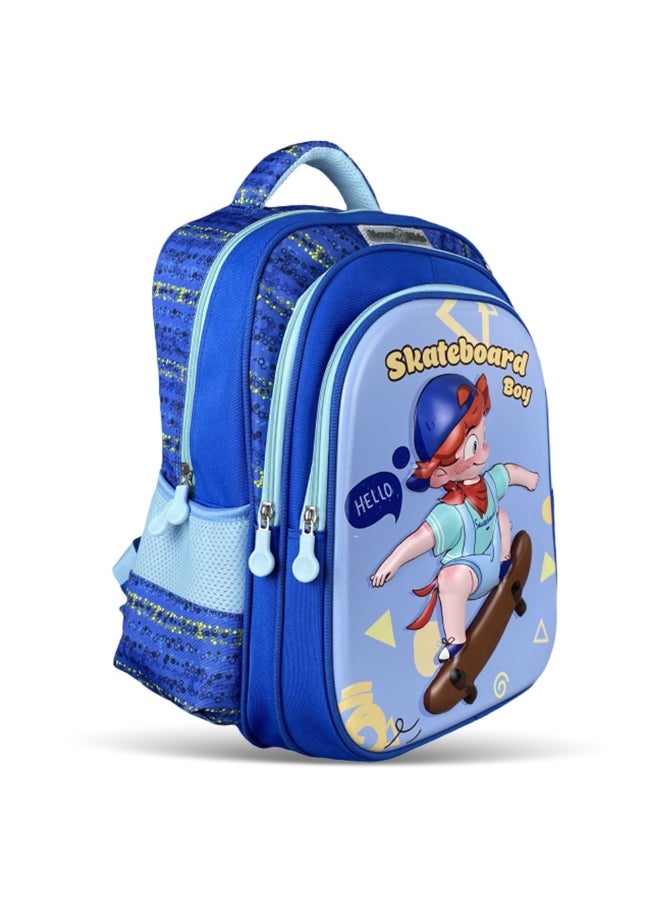 Nova kids Nova Kids 3D School Bag w/ Trolley - Skater Blue, 16.5"  - Image 3