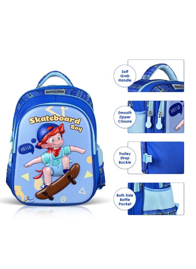 Nova kids Nova Kids 3D School Bag w/ Trolley - Skater Blue, 16.5"  - Image 5