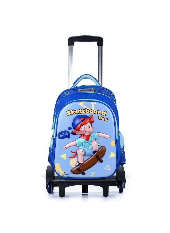 Nova kids Nova Kids 3D School Bag w/ Trolley - Skater Blue, 16.5"  - Image 1