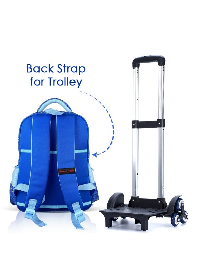 Nova kids Nova Kids 3D School Bag w/ Trolley - Skater Blue, 16.5"  - Image 2