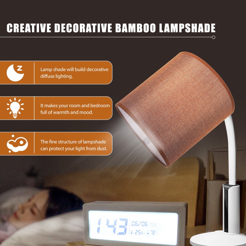 2pcs Linen Lamp Cover Replacement Lamp Shade Wall Light Cover Desktop Lampshade(E27) - Image 3