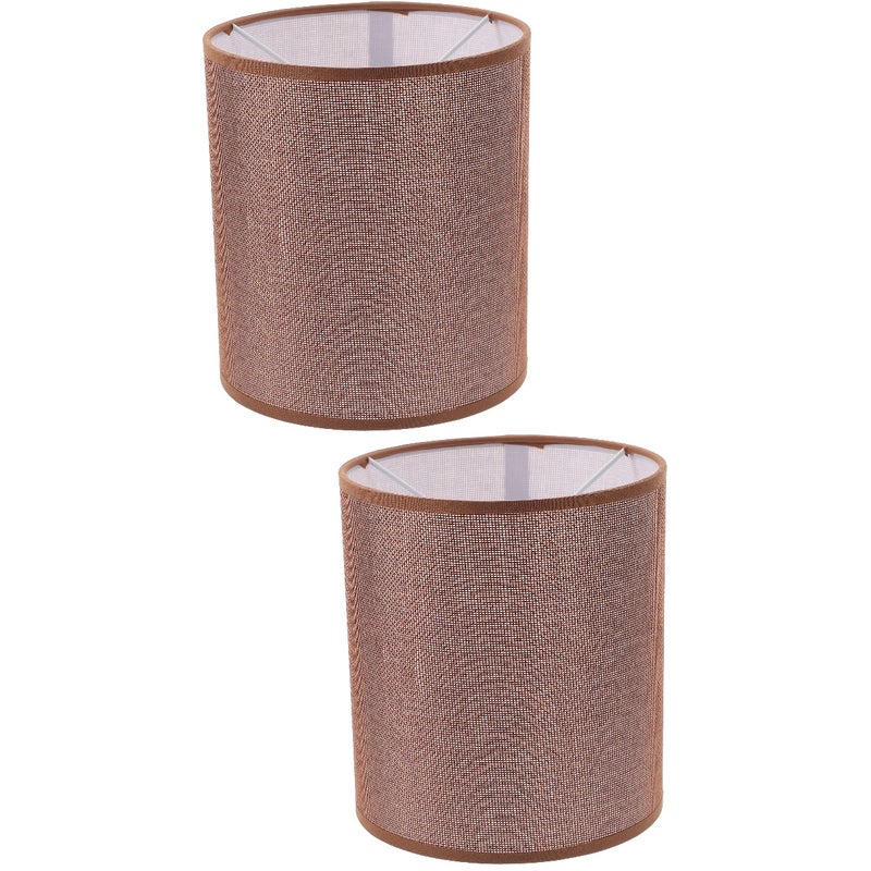 2pcs Linen Lamp Cover Replacement Lamp Shade Wall Light Cover Desktop Lampshade(E27) - Image 1