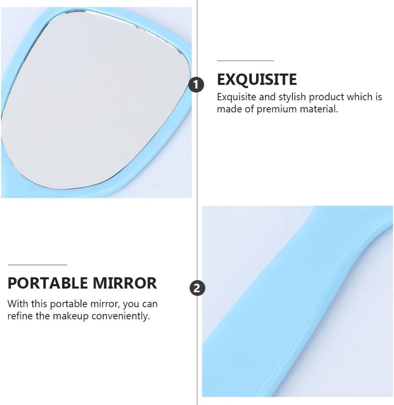 GALPADA 6pcs Handheld Cosmetic Mirrors Candy Color Small Single-Sided Makeup Mirrors with Handle for Women Portable Travel Vanity Beauty Tool Set - Image 2