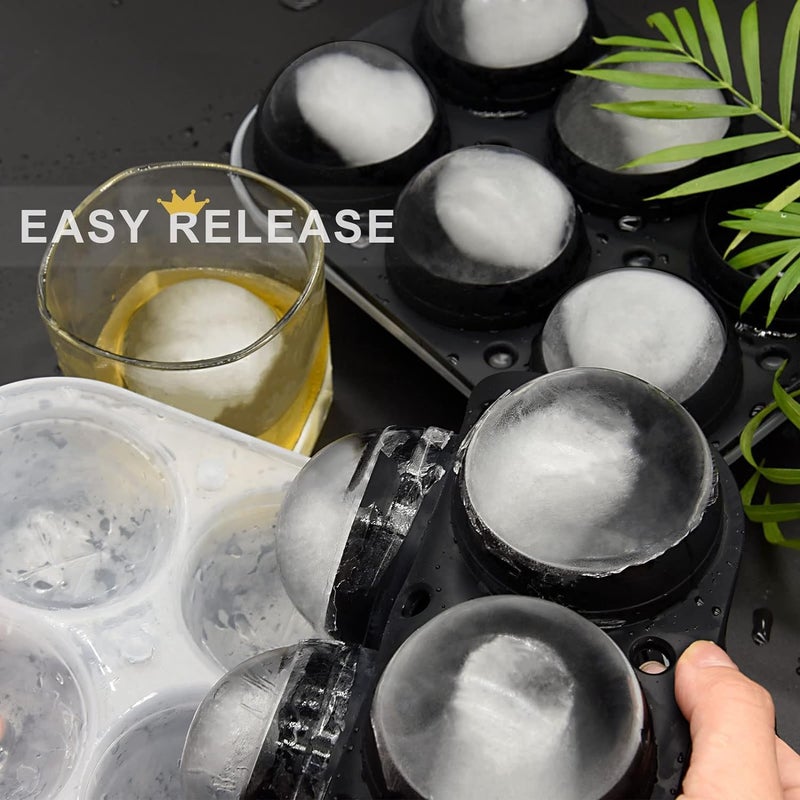 Dhrumino 6Ball Ice Cube Tray with Lid Silicone Round Ice Ball Maker with Funnel EasyRelease Ice Mold for Whiskey Cocktails Juice Cold Drinks Kitchen Tool Multicolor Pack of 2 - Image 4