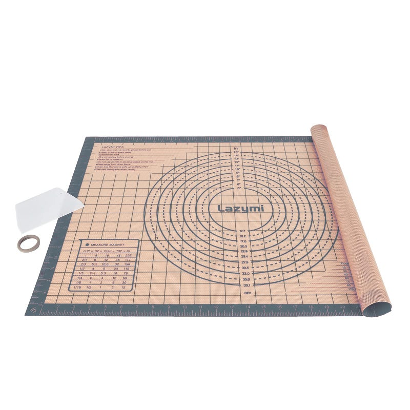 Extra Large  Thick Silicone Baking Mat 7151 cm Non Stick Pastry Rolling Sheet with Measurement NonSlip Silicon Dough kneading Board Counter Table Mat Placemat for PieCakePizza GreyScraper