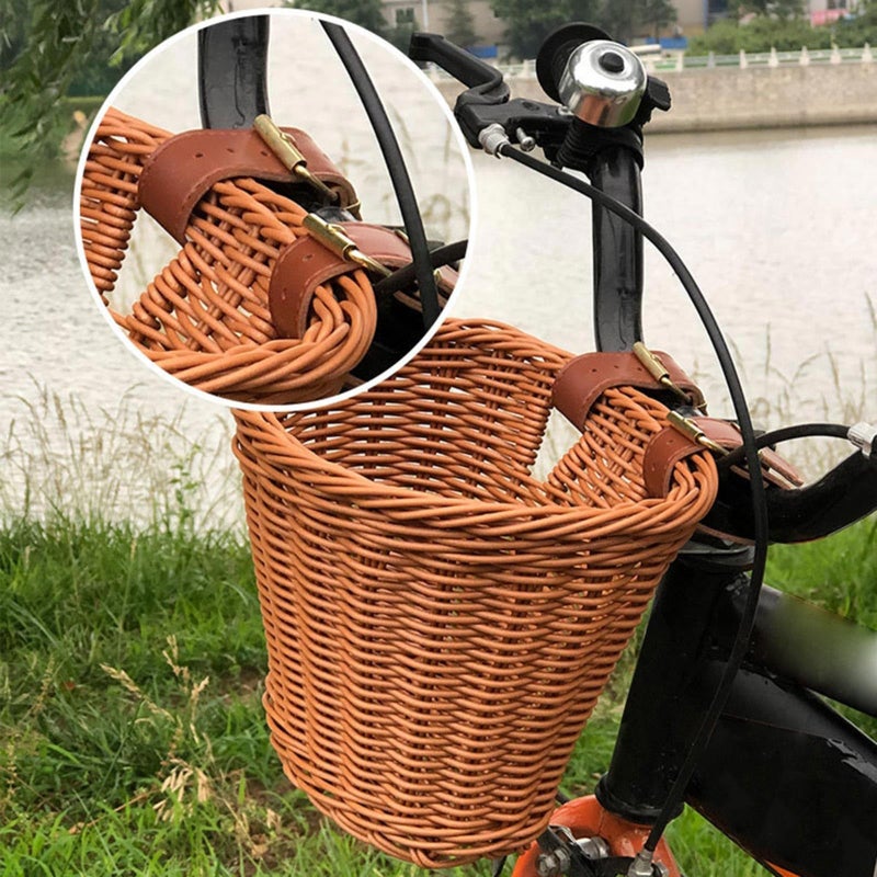 Black Front Basket For Kids Bicycle Waterproof Woven Handlebar Mount Easy Installation - Image 5